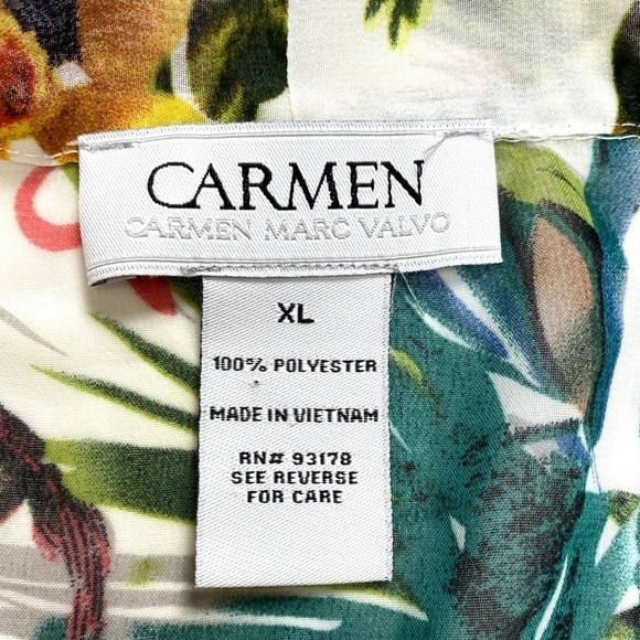 Carmen Marc Valvo Tropical Floral Kimono Tops - Picture 5 of 7